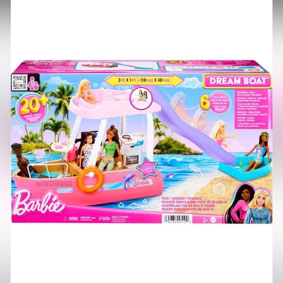 New in Box Barbie Dream Boat Playset Pool Boat Slide w 20+ Accessories - Picture 1 of 4